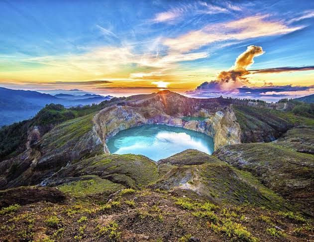 Mount Kelimutu Tri-Colored Lakes